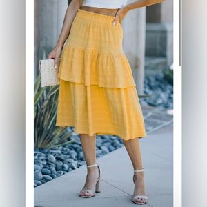 Yellow Midi Skirt